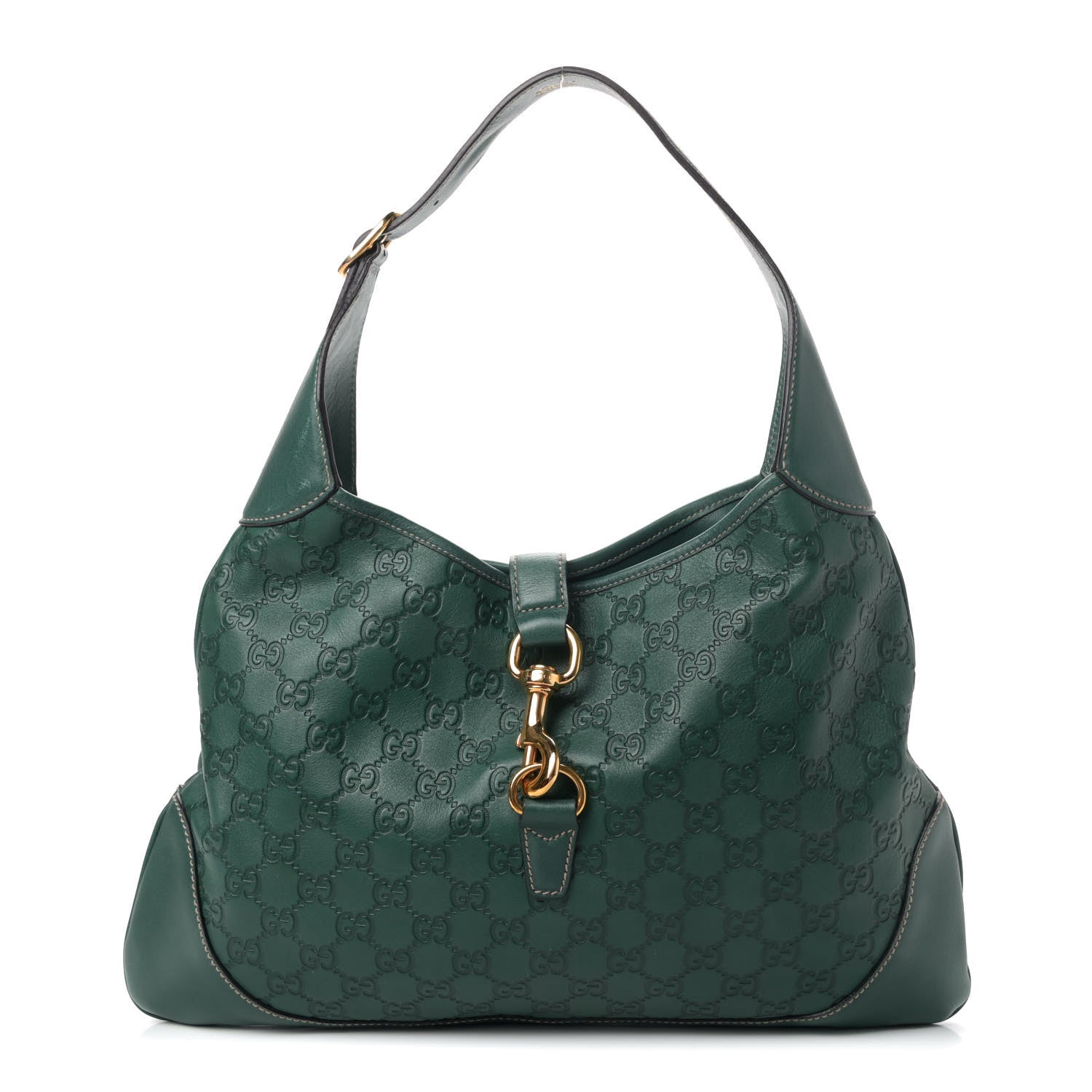 Gucci Guccissima Medium Jackie O Bouvier Hobo Green 1 of 5