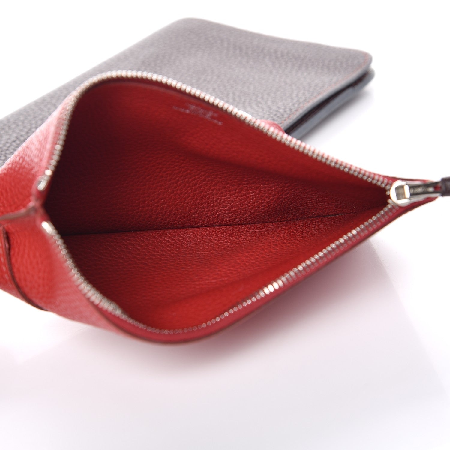 Hermes Togo Dogon Duo Wallet Chocolate Rouge Garance 7 of 14