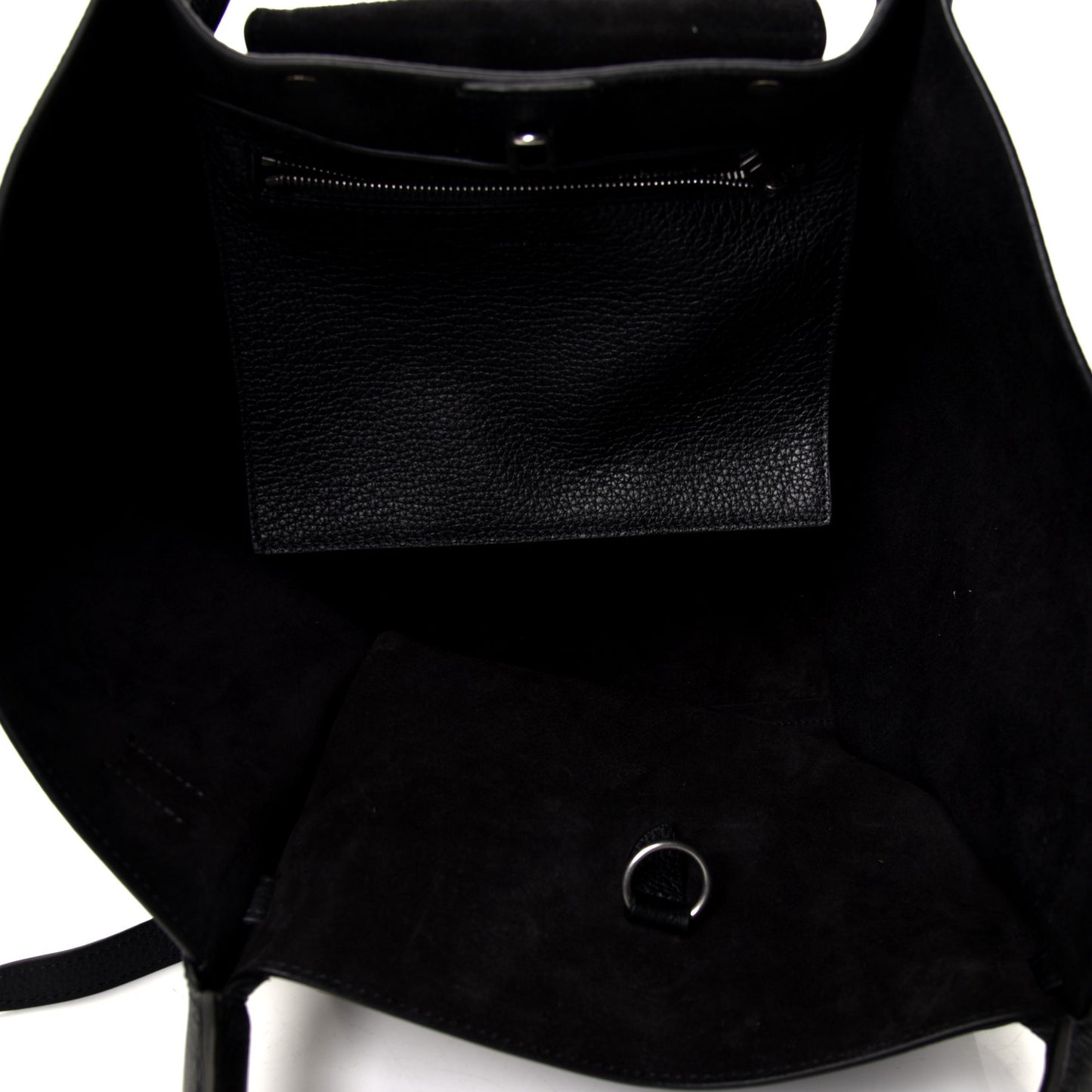 Supple Grained Calfskin Small Big Bag Black