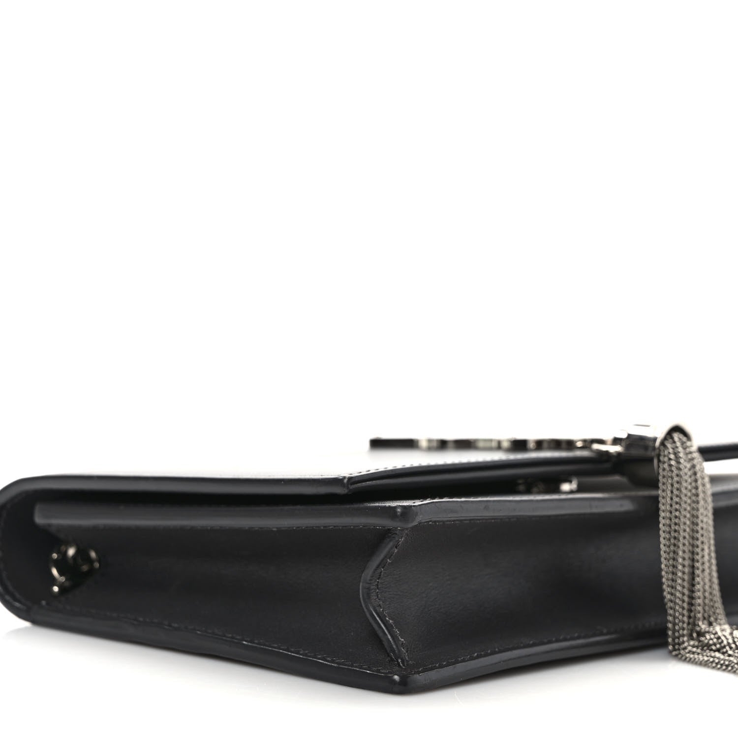 Saint Laurent Smooth Calfskin Classic Monogram Kate Tassel Chain Wallet Asphalt 7 of 9