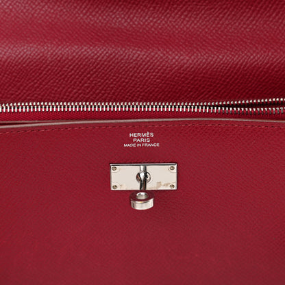 Hermes Epsom Kelly Longue Wallet Rouge Grenat 6 of 16