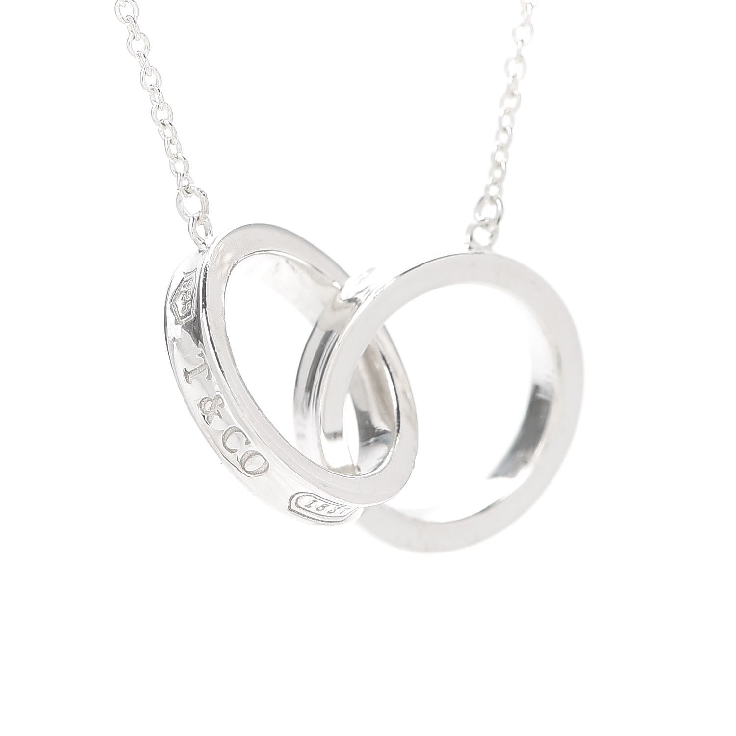 Tiffany Sterling Silver 1837 Interlocking Circles Pendant Necklace 4 of 7