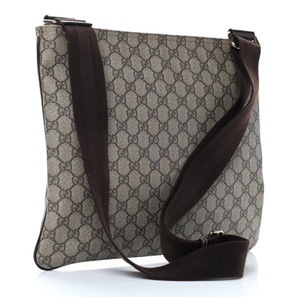Gucci GG Supreme Monogram Medium Flat Messenger Bag Dark Brown 4 of 10