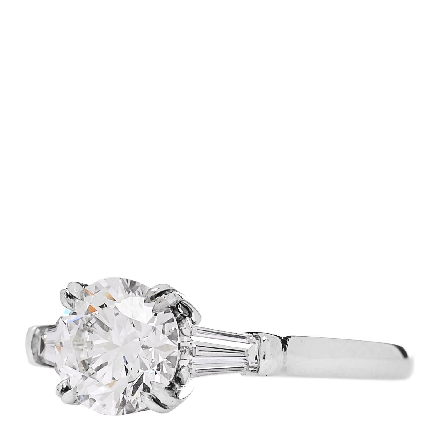 Harry Winston Platinum Diamond 1.40ct Classic Winston Round Brilliant Engagement Ring 50 5.5 3 of 7