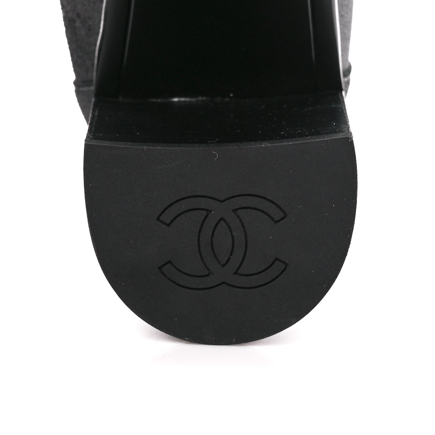 Chanel Suede Kidskin Patent Cap Toe Interlocking CC Ankle Boots 39 Dark Silver Black 6 of 10