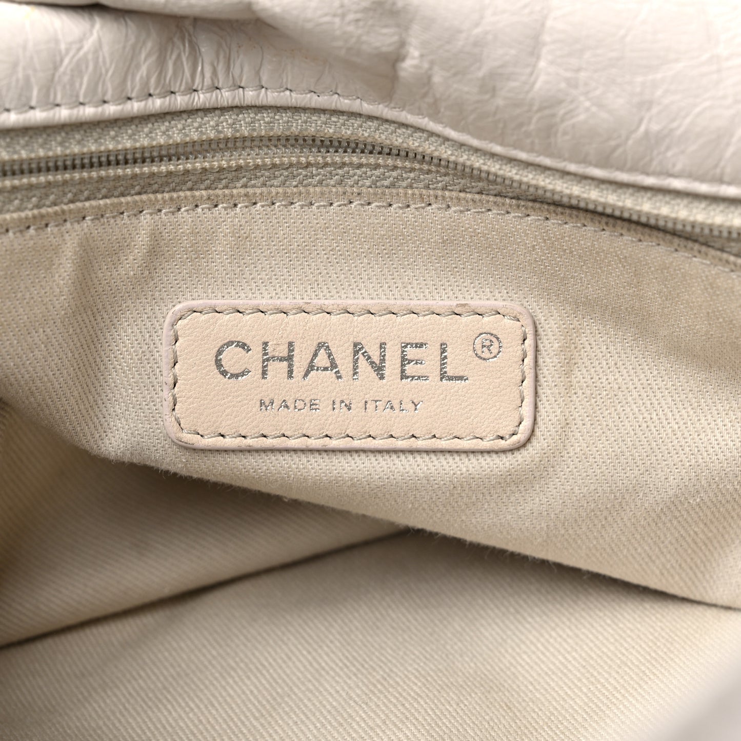 Calfskin Stitch It Accordion Flap White