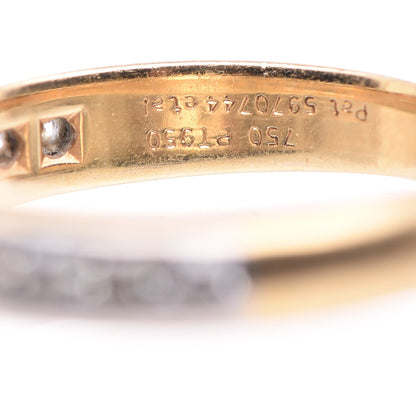 Tiffany 18K Yellow Gold Platinum Diamond Lucida Half Circle Band Ring 56 7.5 5 of 6