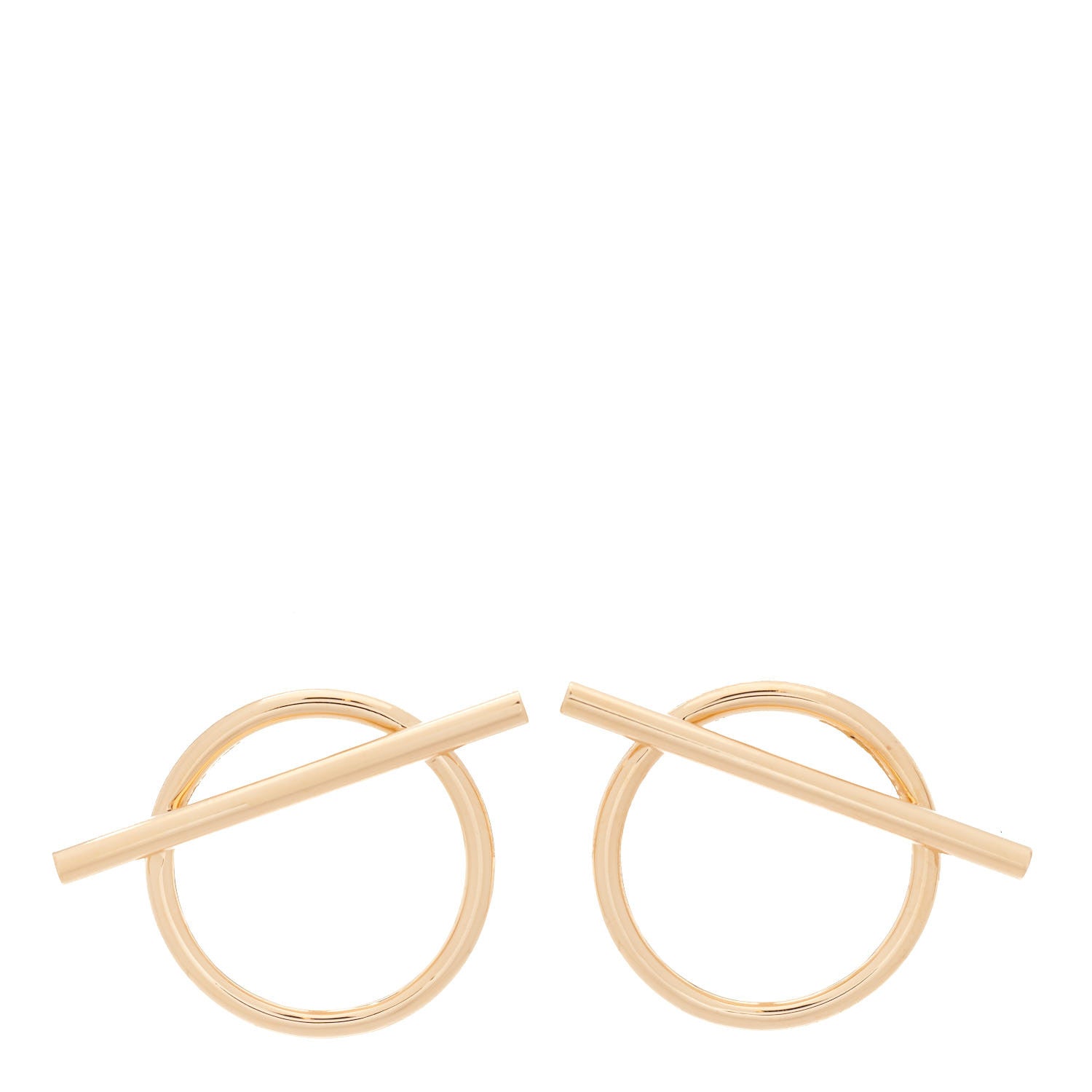 Hermes 18K Rose Gold MM Echappee Earrings 2 of 22
