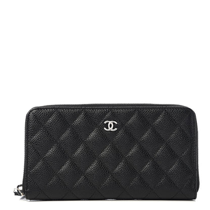 Chanel Caviar Quilted Large Gusset Zip Around Wallet Black 1 of 7