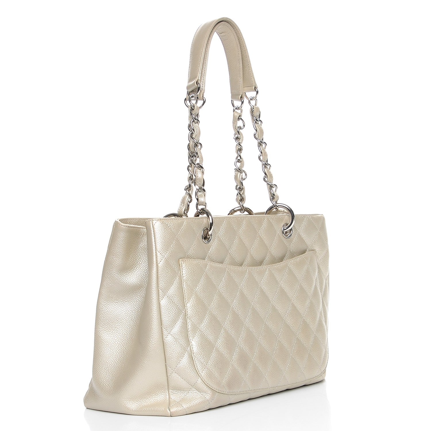 Chanel Caviar Quilted Grand Shopping Tote GST Pearl 3 of 11