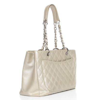 Chanel Caviar Quilted Grand Shopping Tote GST Pearl 3 of 11