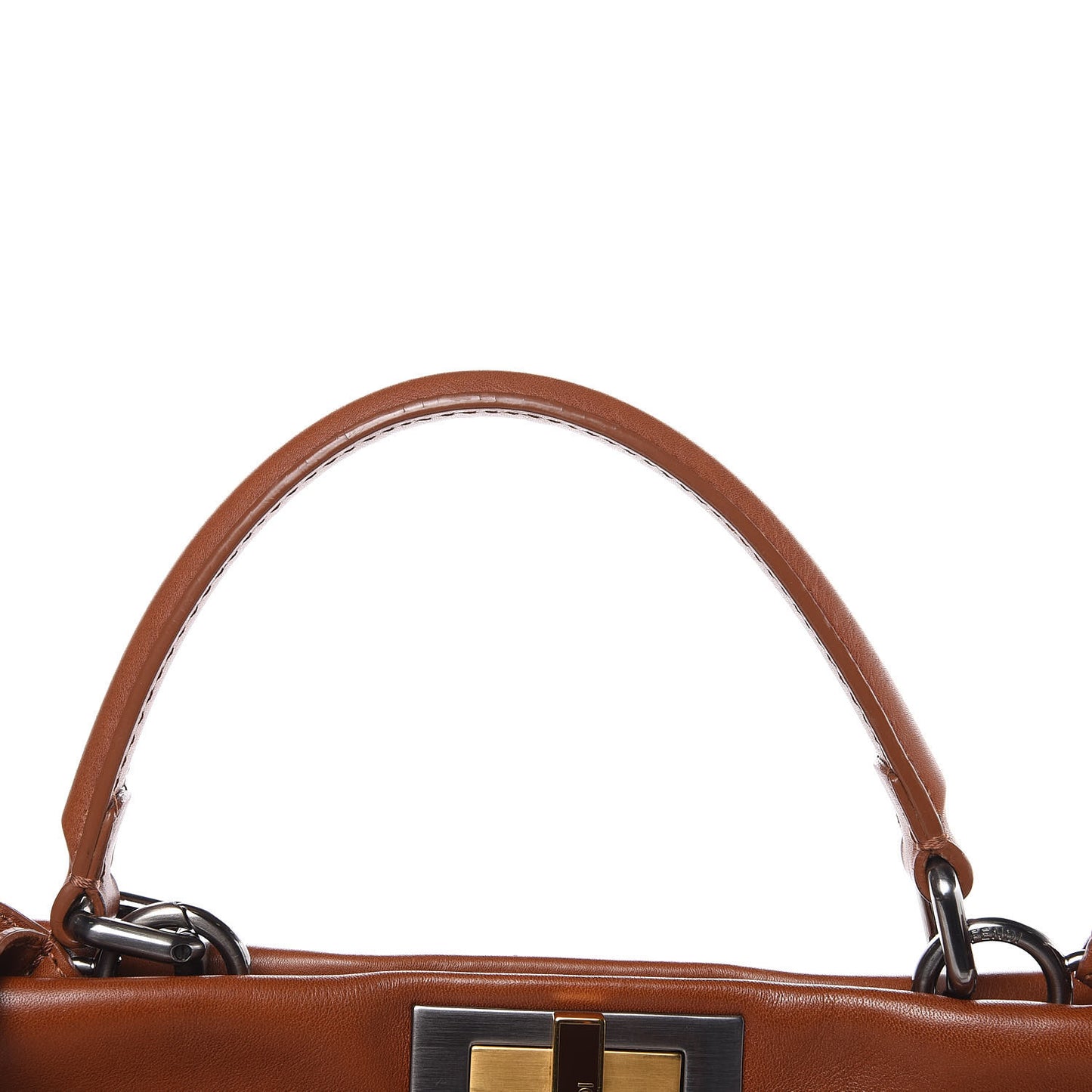 Vitello Suede Medium Peekaboo Iconic Satchel Cuoio Rame Moro