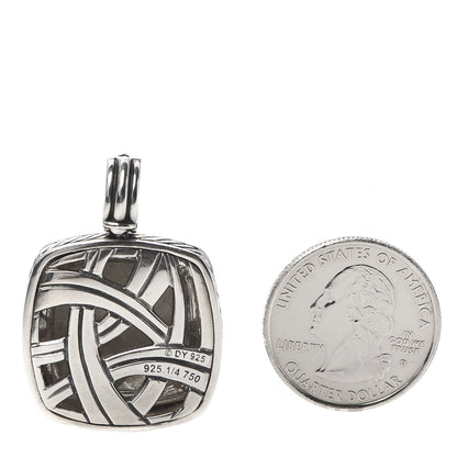 David Yurman Sterling Silver 18K Yellow Gold 20mm Albion Dome Enhancer Pendant 2 of 3