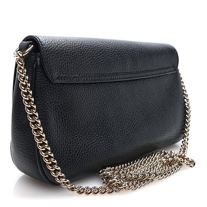 Gucci Pebbled Calfskin Medium Soho Flap Crossbody Black Black 3 of 10