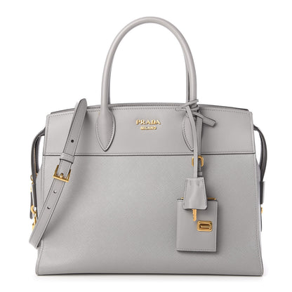 Prada Saffiano City Calfskin Medium Esplanade Tote Mercurio 1 of 10