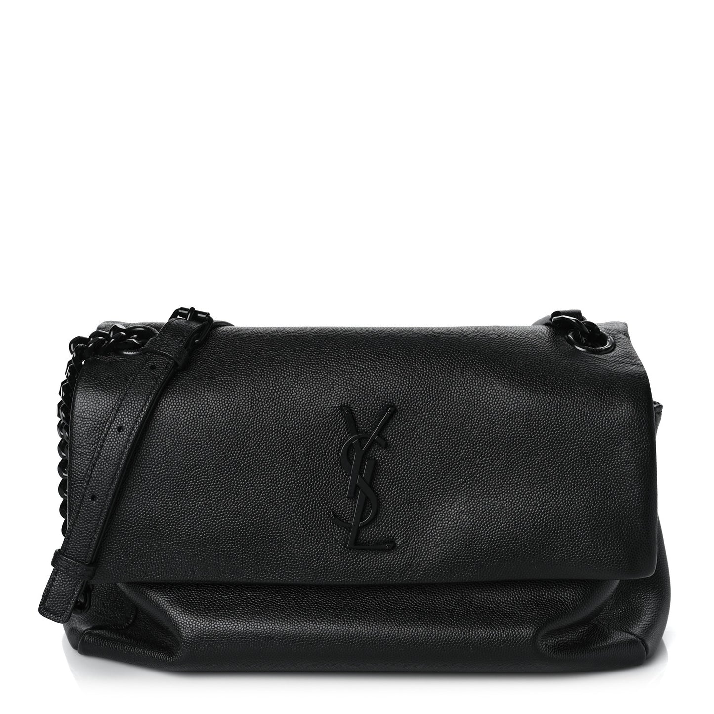 Grain De Poudre Medium West Hollywood Monogram Fold-Over Black