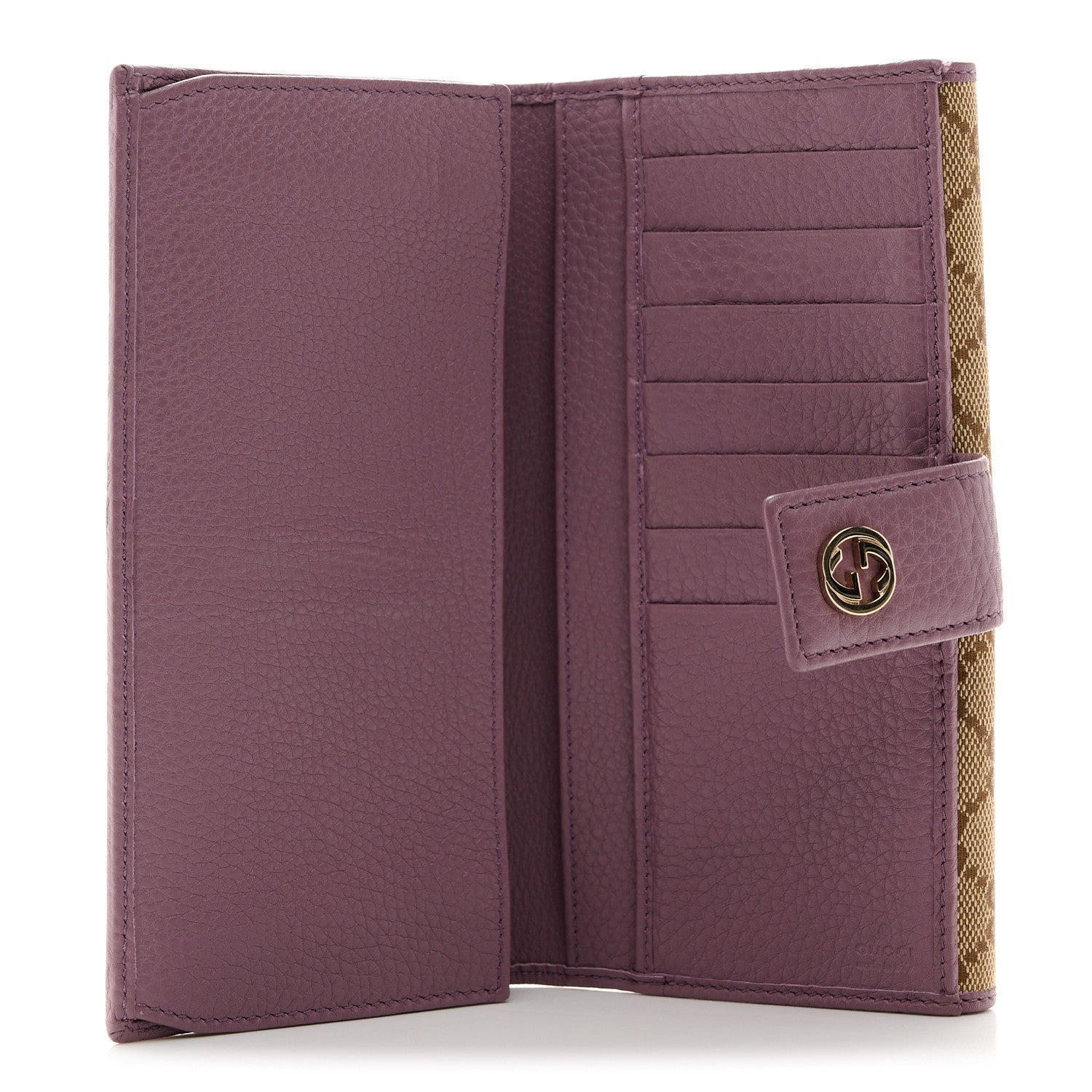 Gucci Monogram Cellarius Calfskin Miss GG Continental Wallet Beige Ebony Lilac 5 of 9