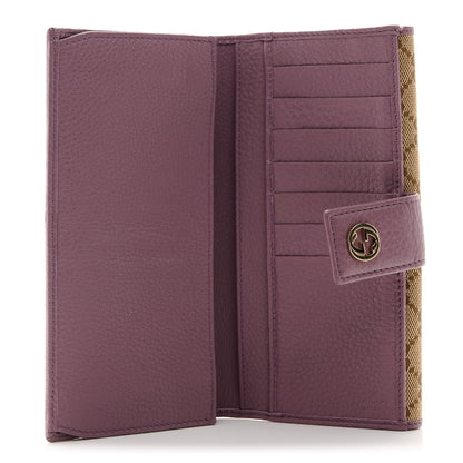 Gucci Monogram Cellarius Calfskin Miss GG Continental Wallet Beige Ebony Lilac 5 of 9