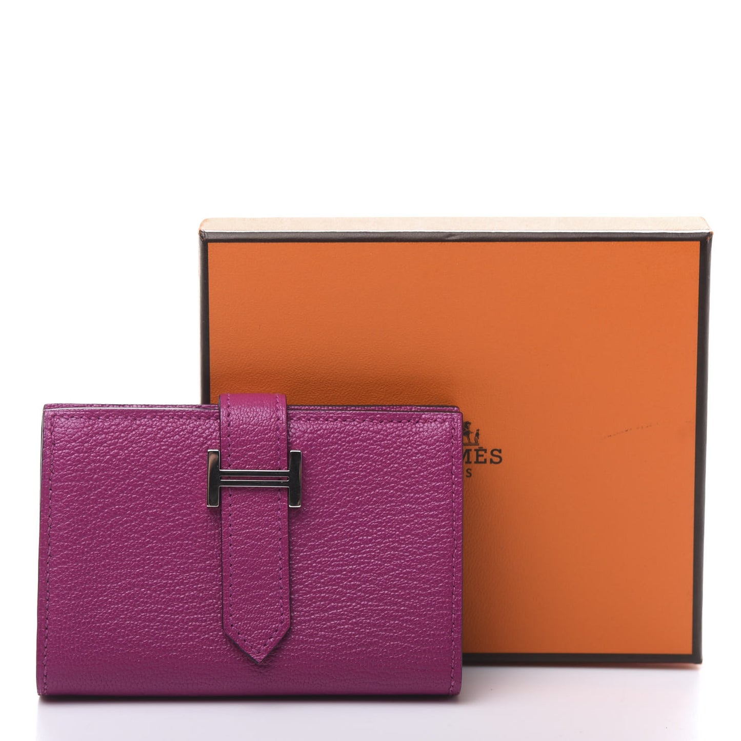 Chevre Mysore Mini Bearn Wallet Rose Pourpre