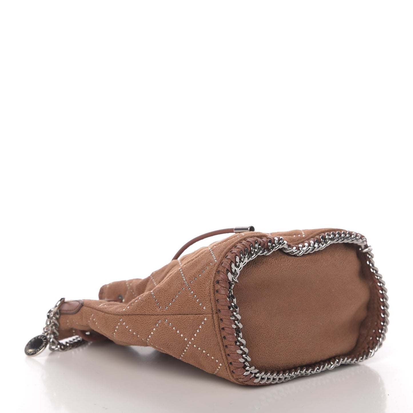 Shaggy Deer Small Falabella Quilted Studded Bucket Bag Brandy