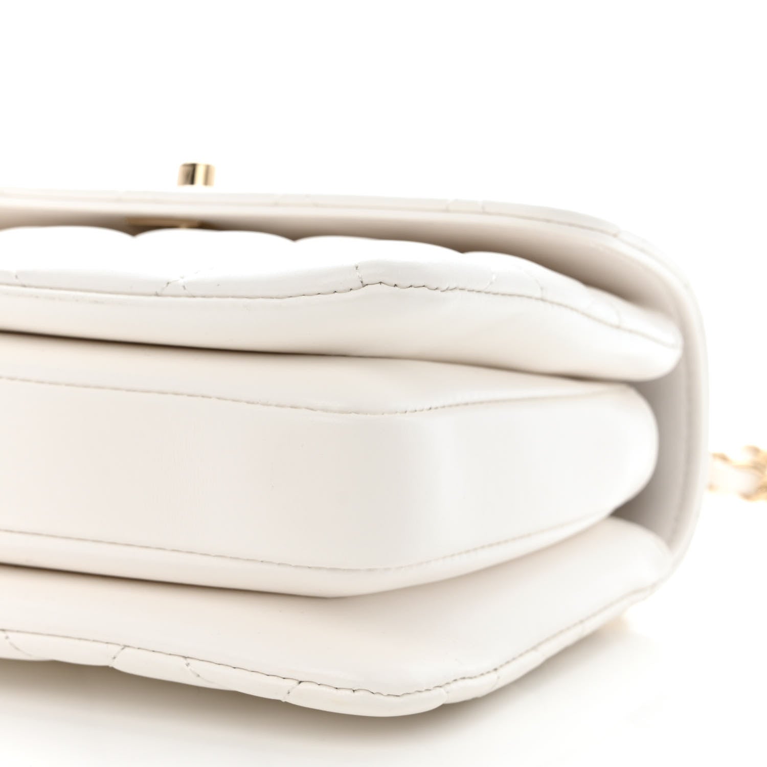 Chanel Lambskin Lacquered Quilted Mini Trendy CC Dual Handle Flap Bag White 10 of 11