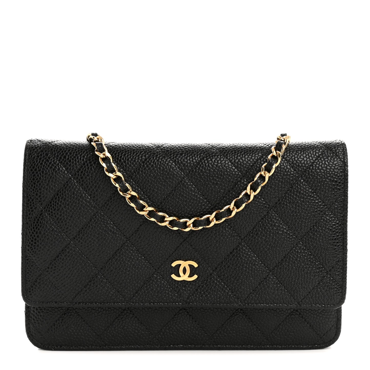 Caviar Quilted Wallet On Chain WOC Black