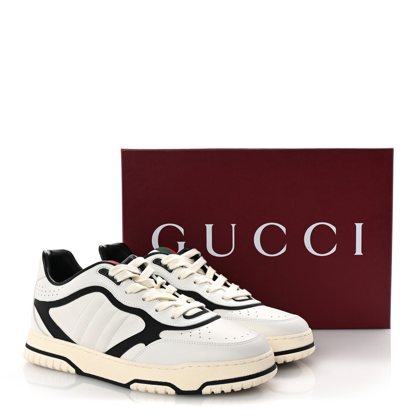 Calfskin Mens Re-Web Sneakers 10.5 Black White