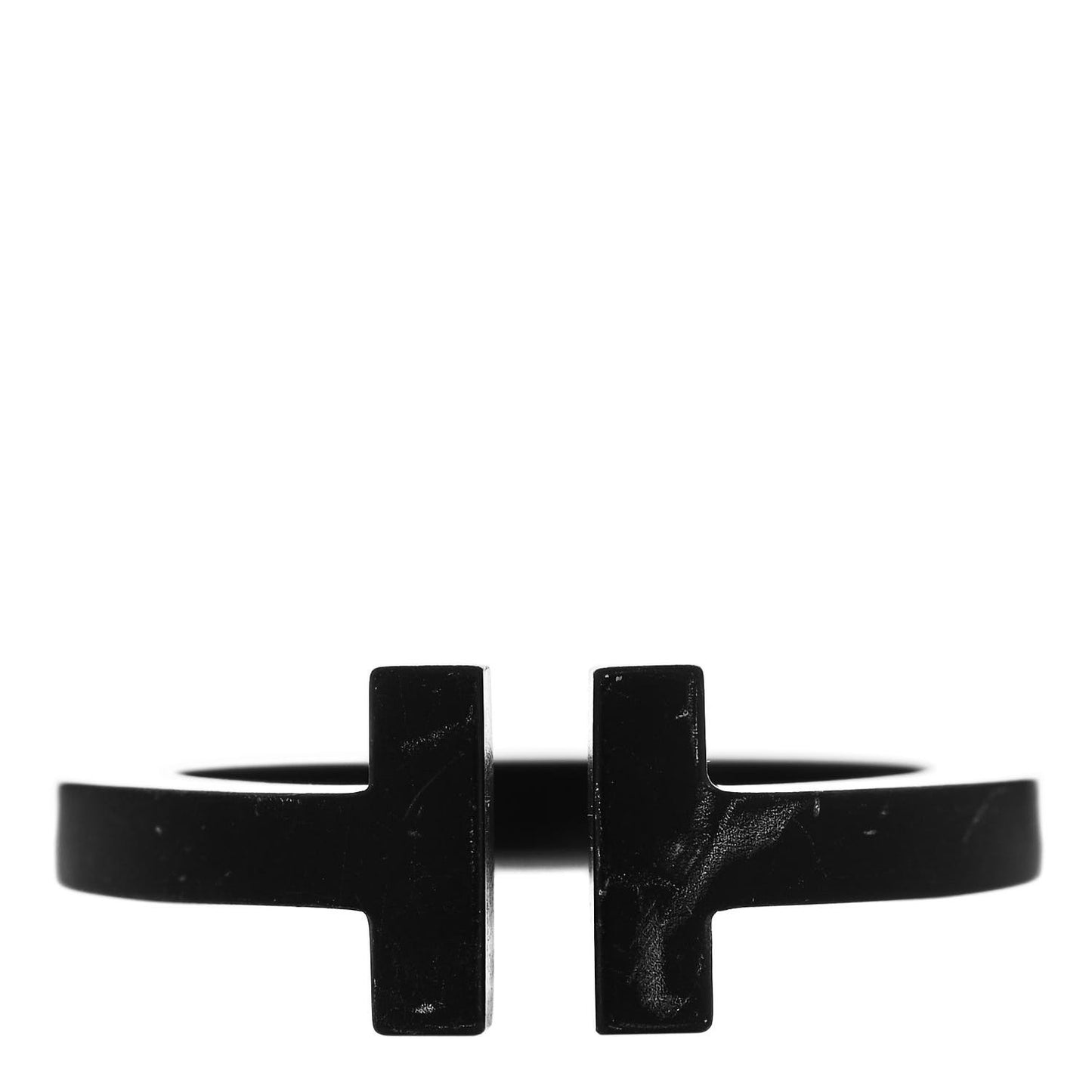 Black-Coated Stainless Steel T Square Ring 52 6