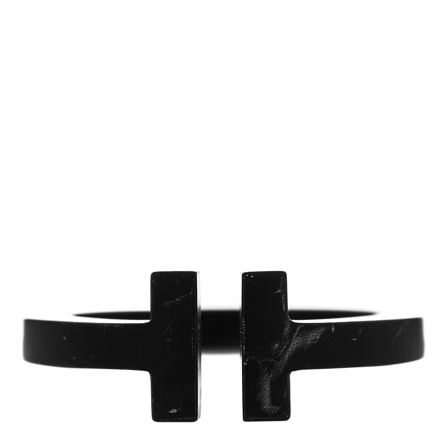 Tiffany Black-Coated Stainless Steel T Square Ring 52 6 1 of 4