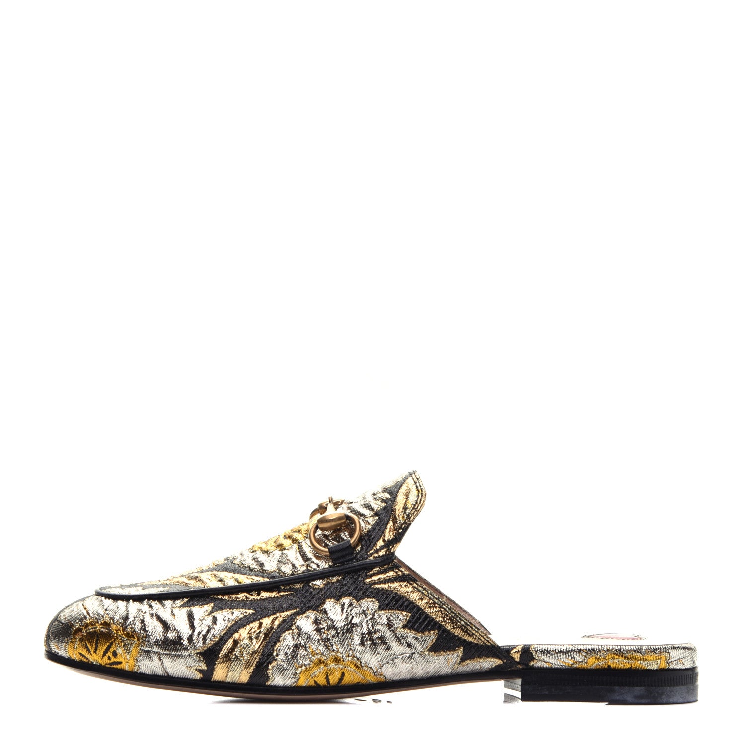 Gucci Jacquard Floral Womens Princetown Slippers 35 Oro Black 1 of 8