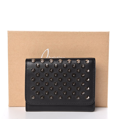 Christian Louboutin Calfskin Spiked Macaron Mini Spiked Wallet Black 8 of 8