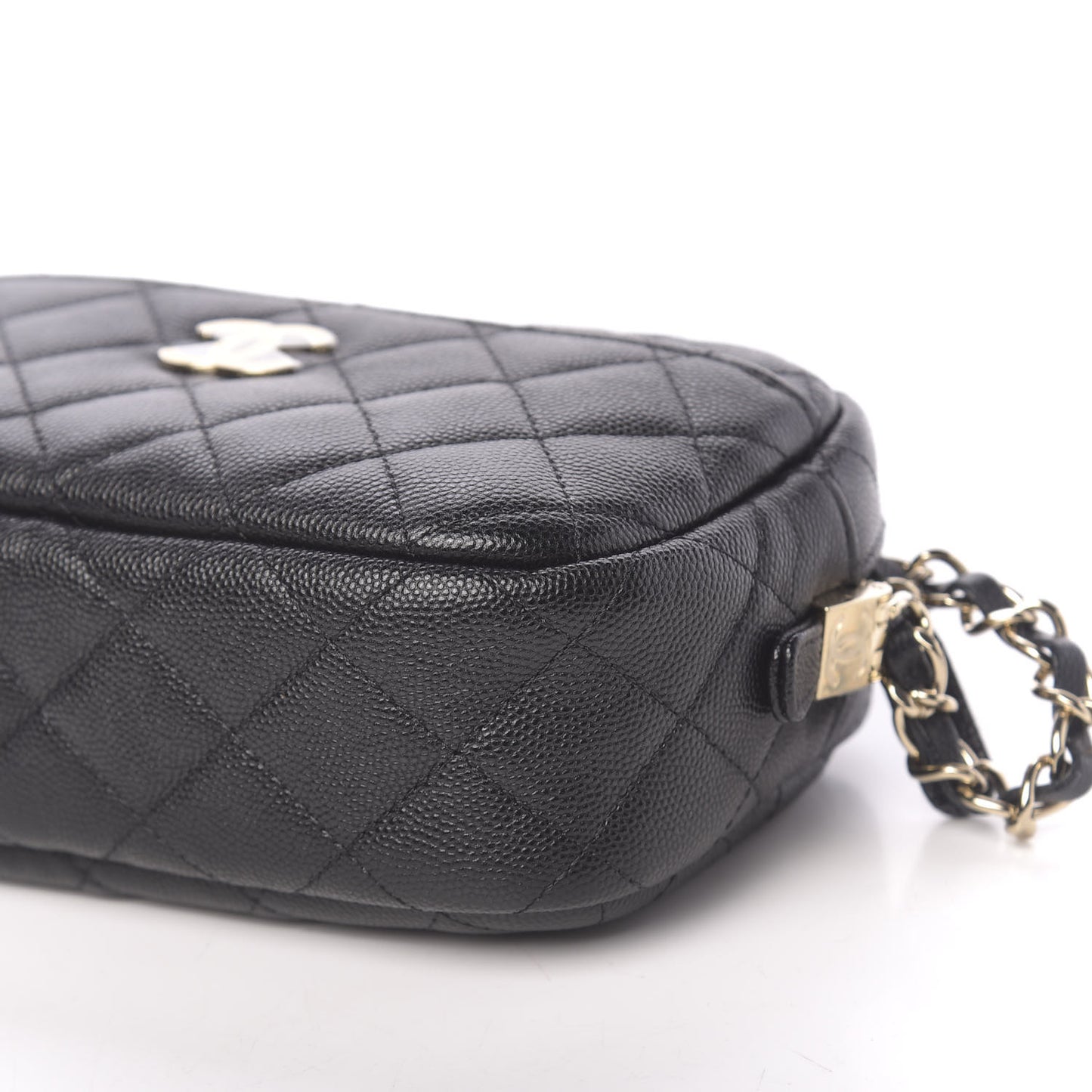 Caviar Quilted Camera Case Black