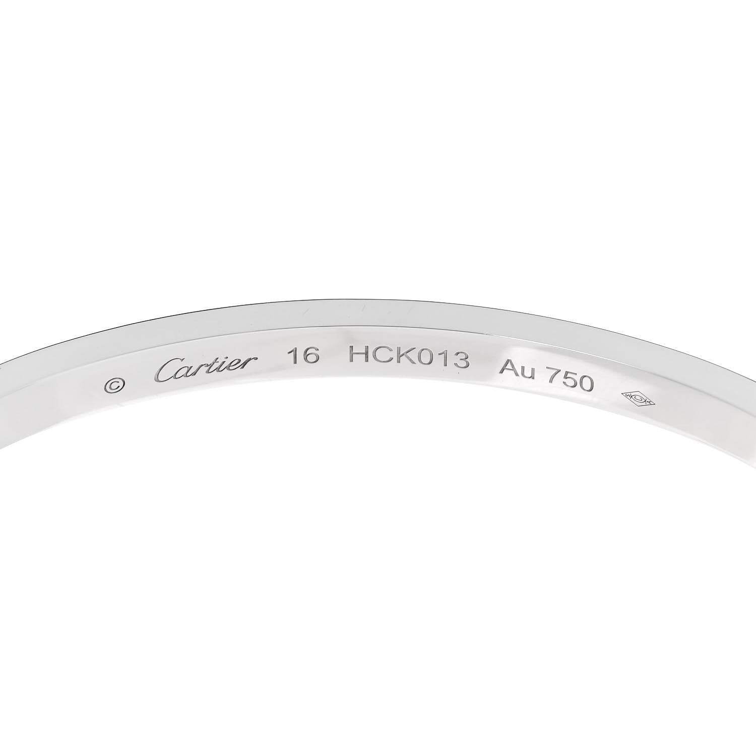 Cartier 18K White Gold 6 Diamond Small LOVE Bracelet 16 4 of 5