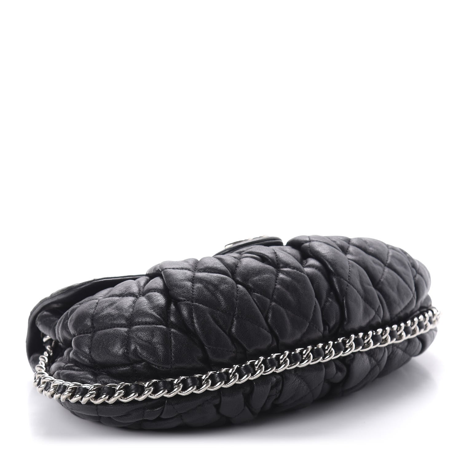 Chanel Washed Lambskin Quilted Medium Chain Around Messenger Black 4 of 11