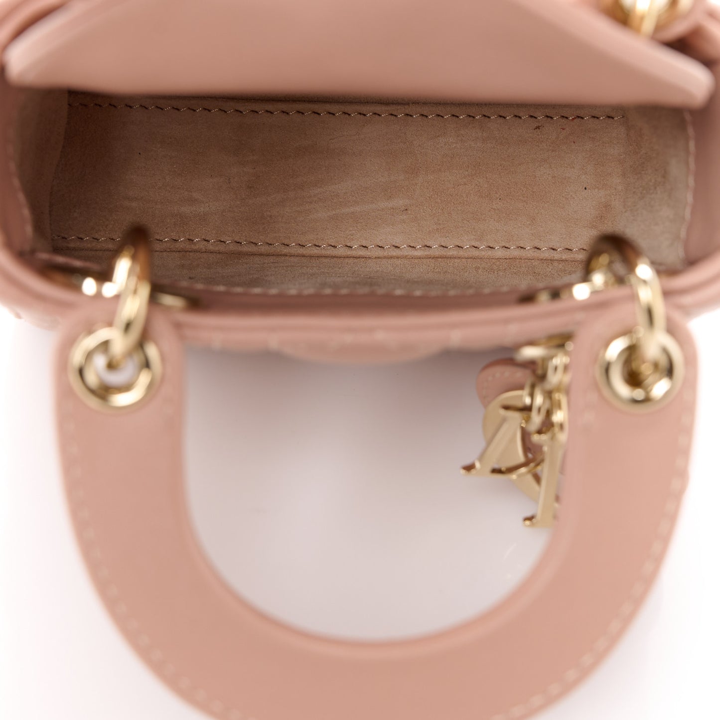 Lambskin Cannage Micro Lady Dior Rose Des Vents