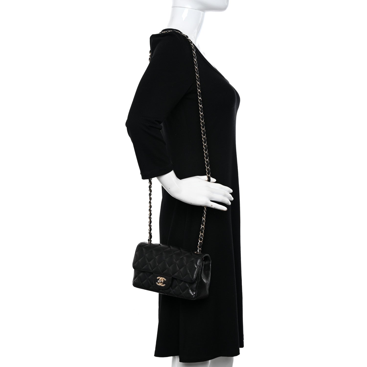 Chanel Caviar Quilted Mini Rectangular Flap Black 2 of 11