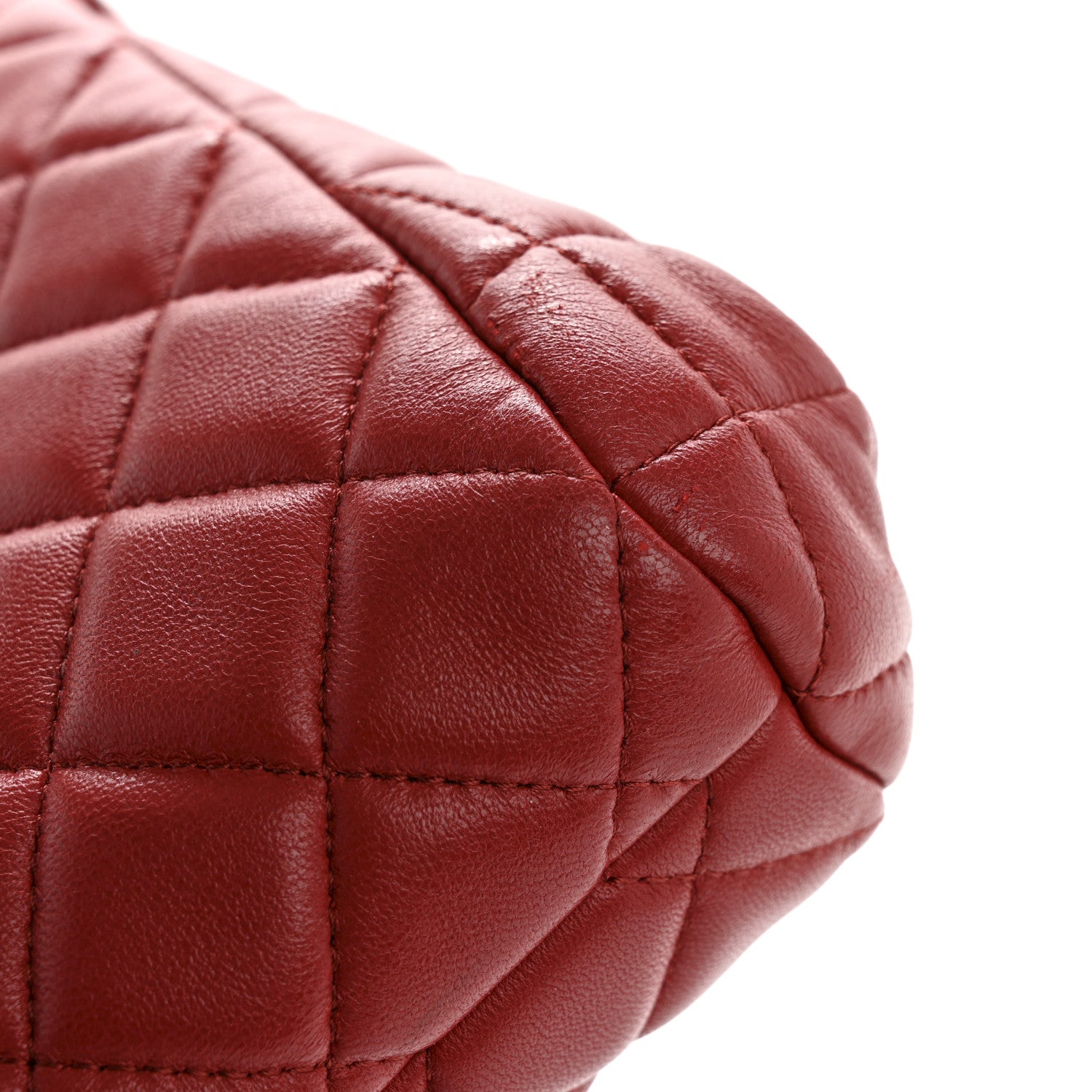 Chanel Lambskin Quilted Clutch Red 8 of 9