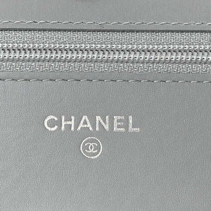 Chanel Calfskin Chain 20s Signe Wallet on Chain WOC Grey 5 of 10