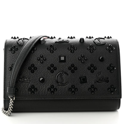 Christian Louboutin Calfskin Spikes Loubinthesky Paloma Clutch Black 8 of 10