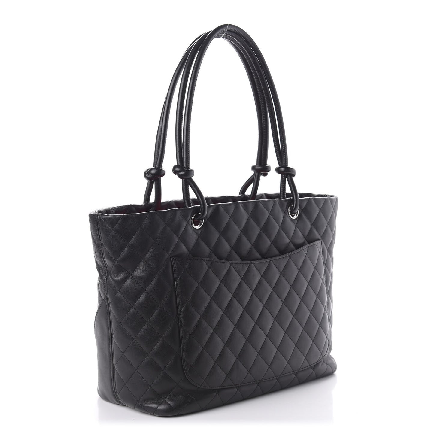 Calfskin Quilted Large Cambon Tote Black