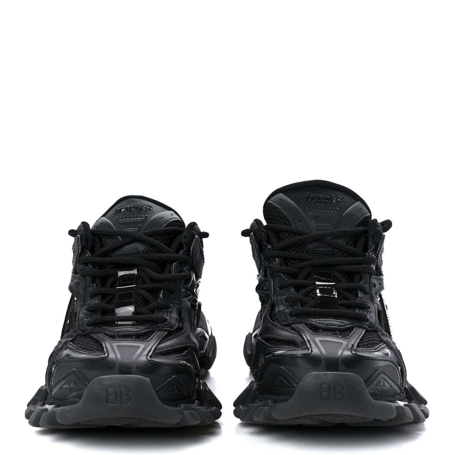Balenciaga Rubber Mesh Monocolor Clear Sole Womens Track.2 Open Sneakers 38 Black 2 of 8