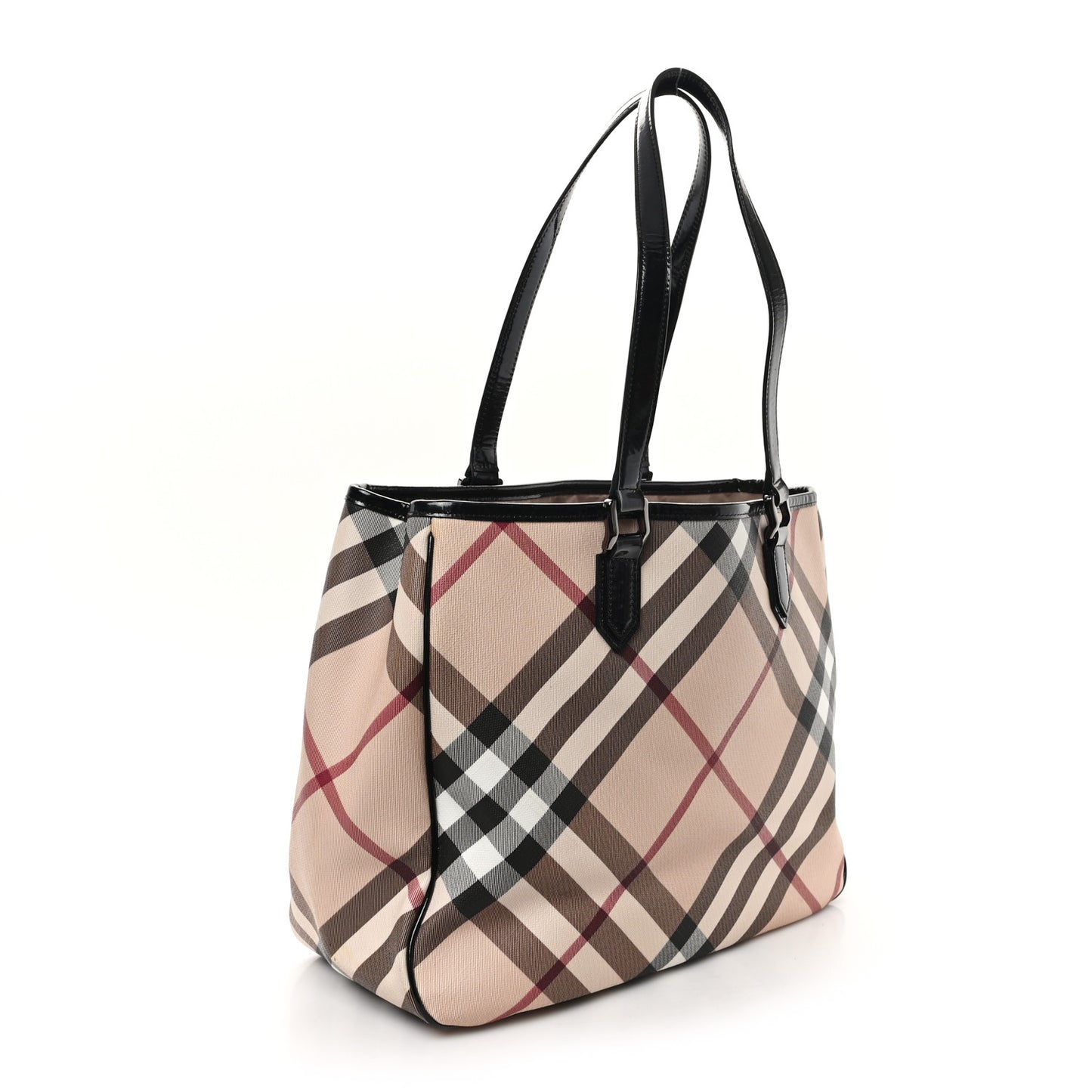 Nova Check Patent Medium Emmy Tote Black