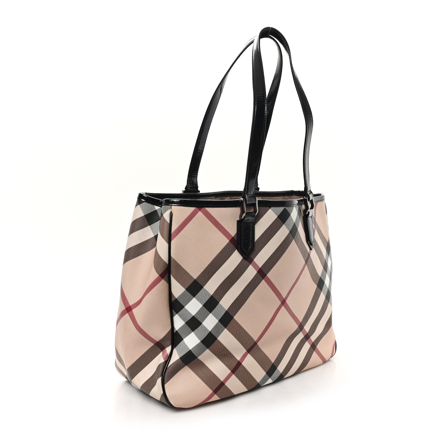 Burberry Nova Check Patent Medium Emmy Tote Black 3 of 10