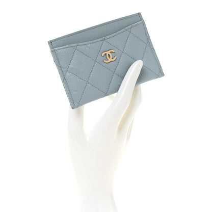 Chanel Caviar Quilted Card Holder Light Blue 2 of 8