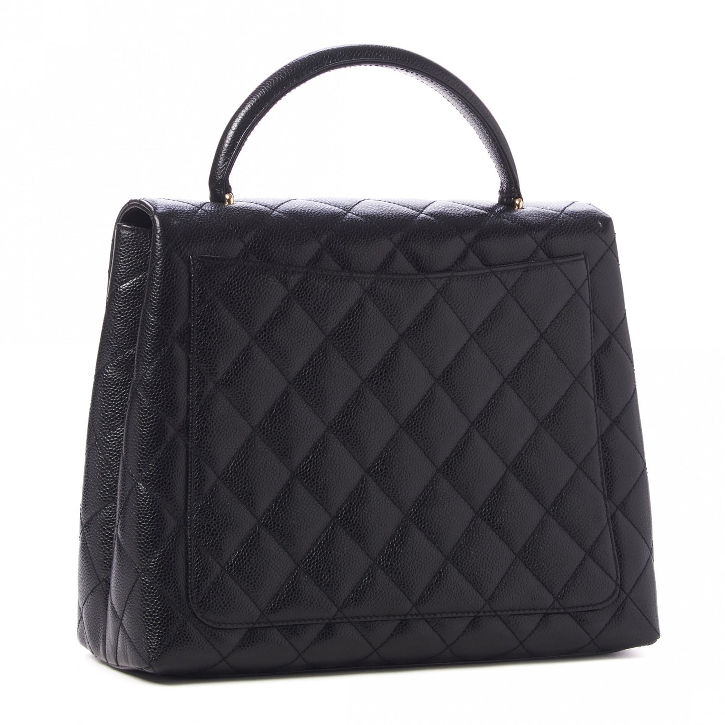 Caviar Quilted Jumbo Kelly Flap Black
