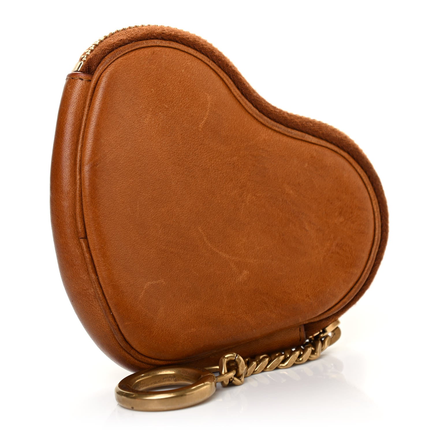 Saint Laurent Calfskin Monogram Heart Key Pouch Brown 3 of 9