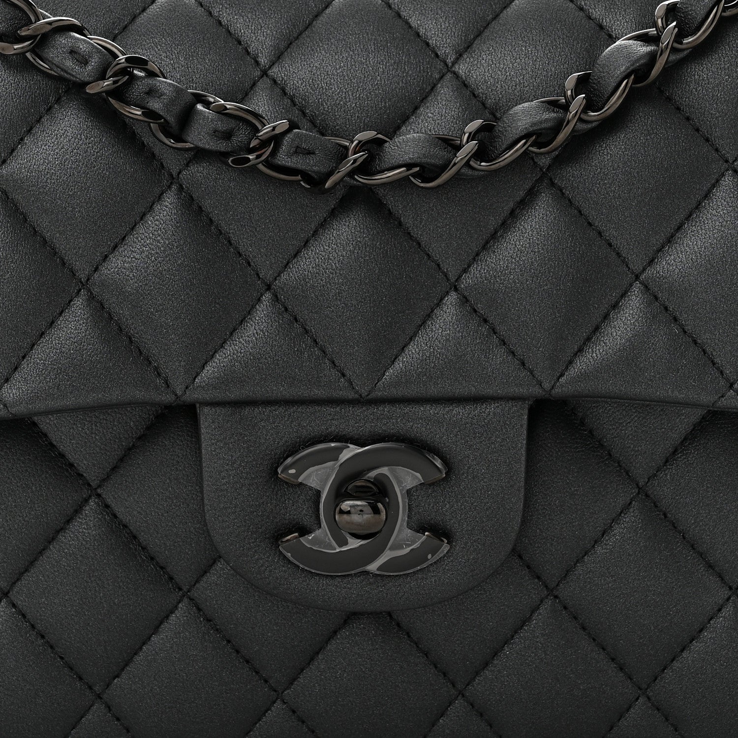Chanel Lambskin Quilted Small Double Flap So Black 8 of 11
