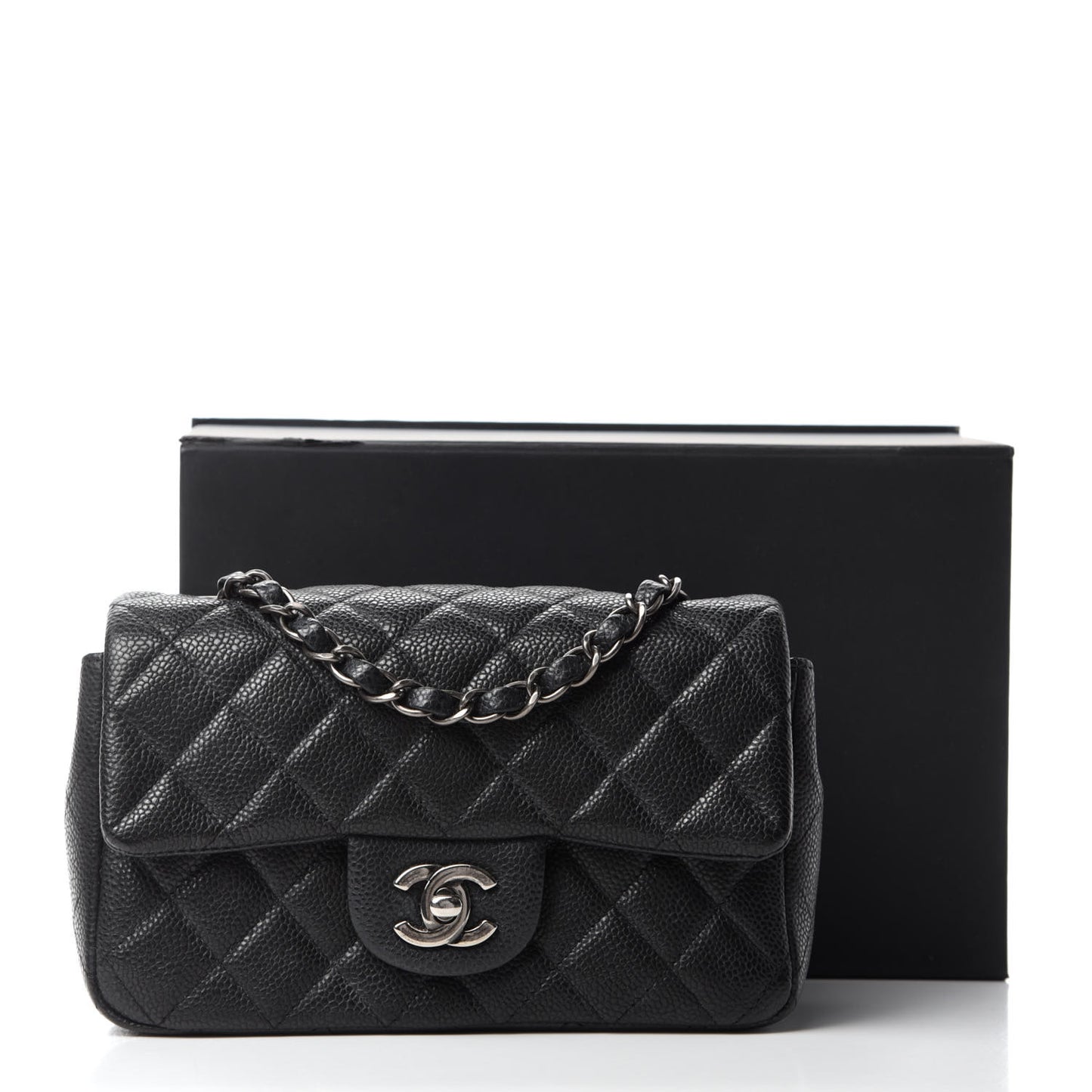 Caviar Quilted Mini Rectangular Flap Black