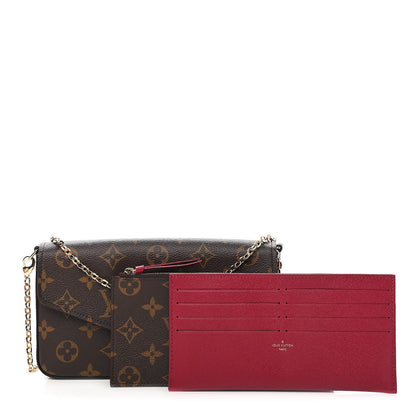 Louis Vuitton Monogram Pochette Felicie Chain Wallet Fuchsia 1 of 9