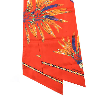 Hermes Silk Brazil Maxi Twilly Rouge Vif Violet Vert 2 of 4